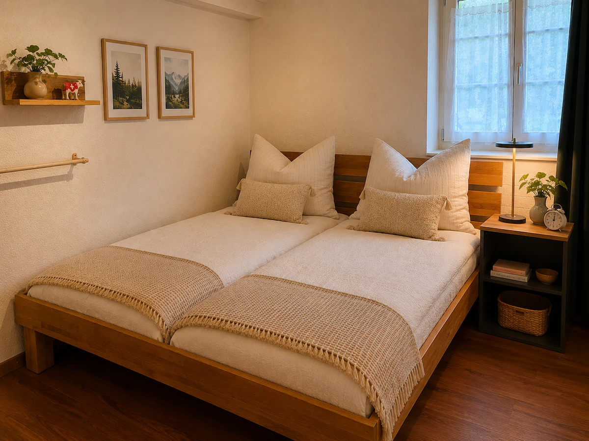 Schlafzimmer 1 mit Kingsize-Doppelbett